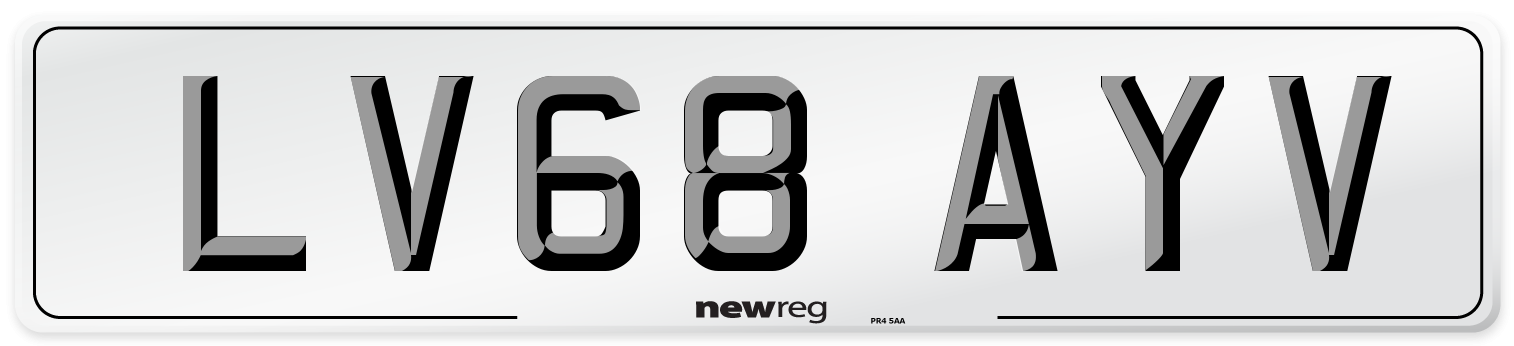 LV68 AYV Number Plate from New Reg